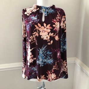 Calvin Klein floral keyhole top